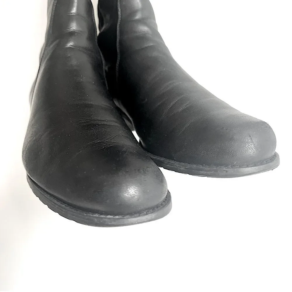 Stuart Weitzman's '5050' Boots Black Nappa Leather Size 7 M